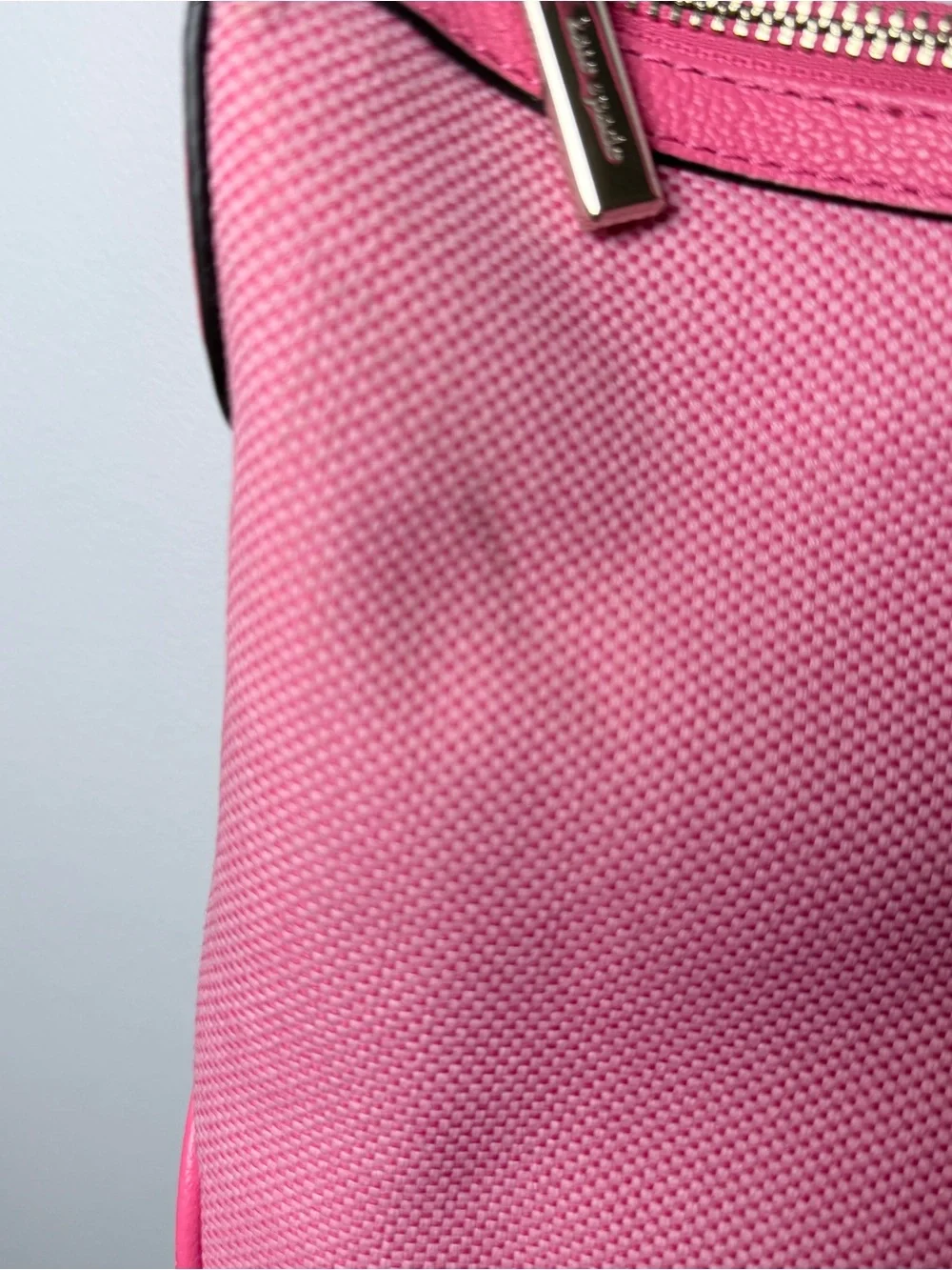 Kate Spade Pink Canvas Leather Trim Crossbody